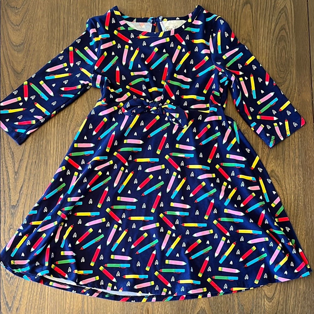 Rare Editions Multicolor Crayon & Pencil Back to School Dress